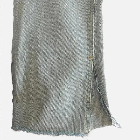 Avec Les Filles Split Hem Jeans High Rise Straight Leg Light Wash Distressed 29 - Picture 8 of 10
